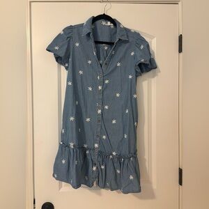 Jane + Delancey Blue Floral Button-Up Dress
